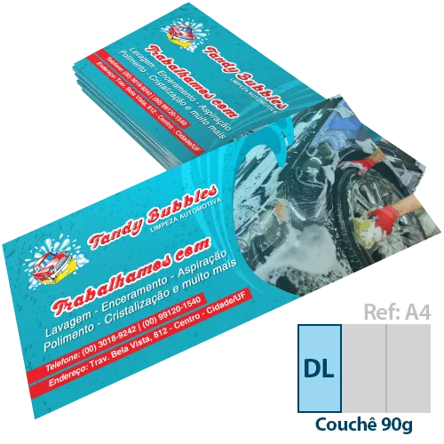 Folder/Filipeta Couchê 90g Sem Verniz